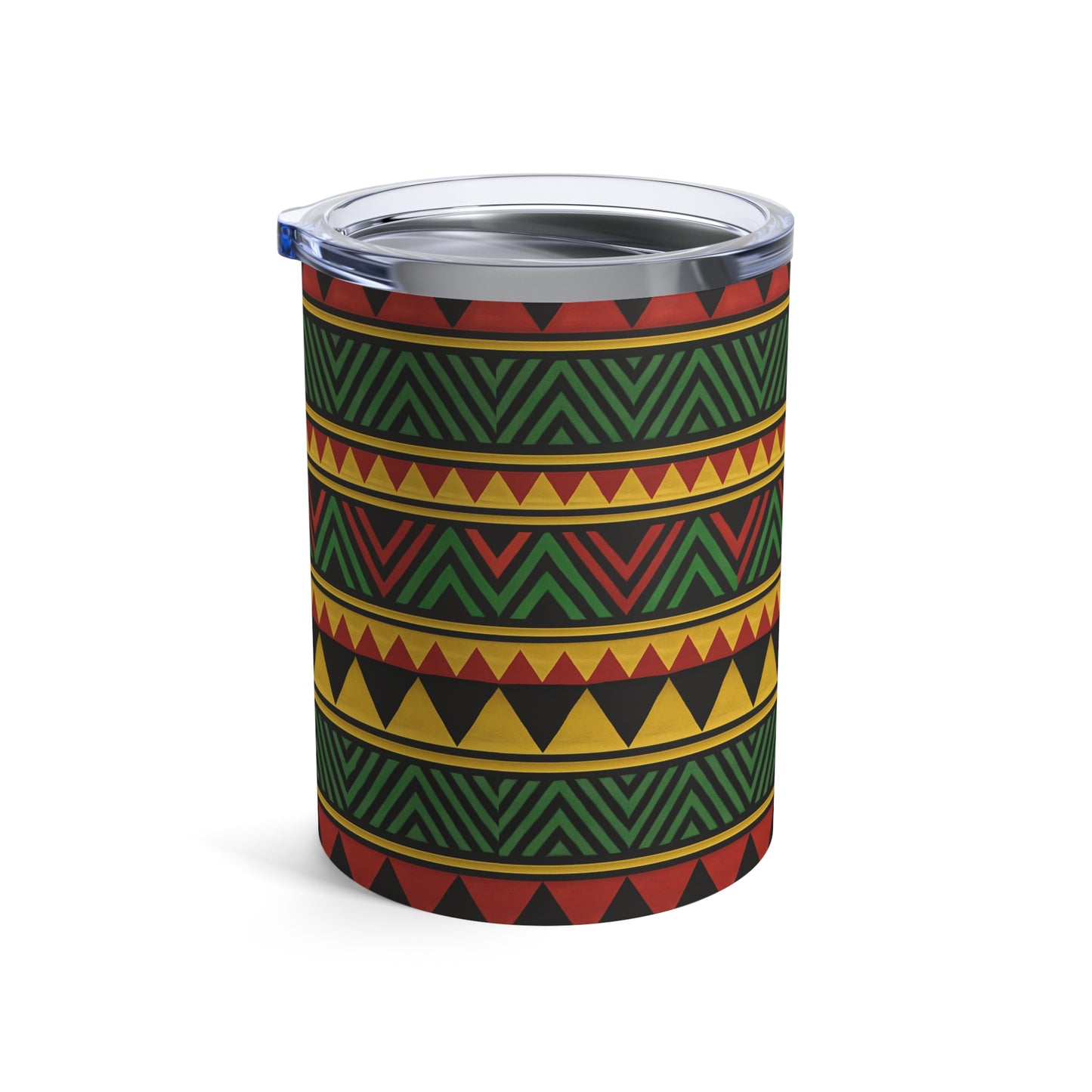 10oz Insulated Tumbler — AfricanTribal Pattern (Red Green Yellow)