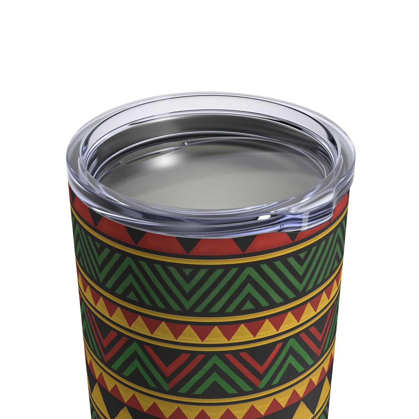10oz Insulated Tumbler — AfricanTribal Pattern (Red Green Yellow)