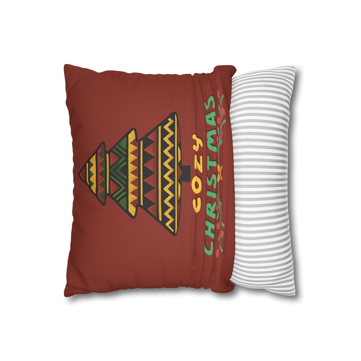 African Print Decorative Holiday Tree Throw Pillow Cover