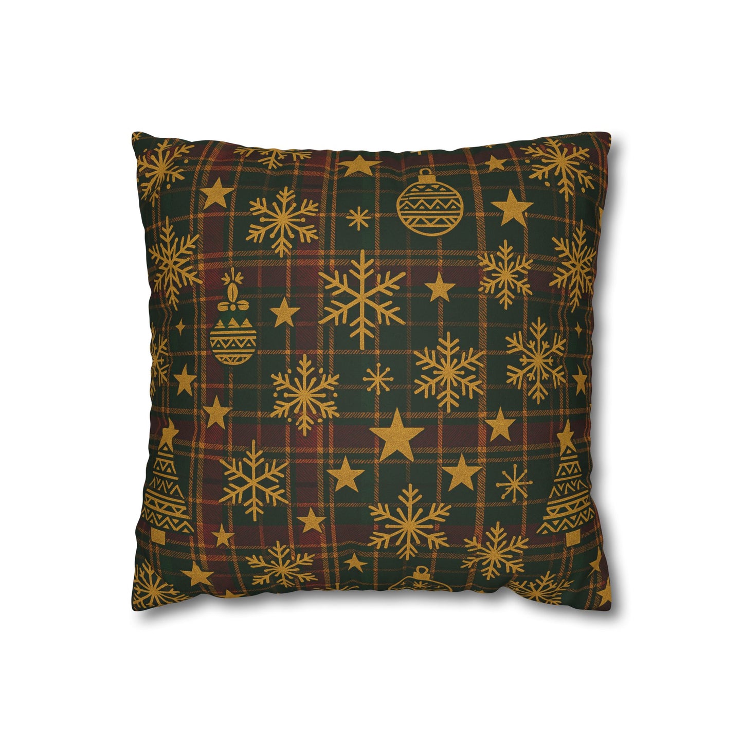 African-Inspired Geometric Ornament Faux Suede Square Pillowcase