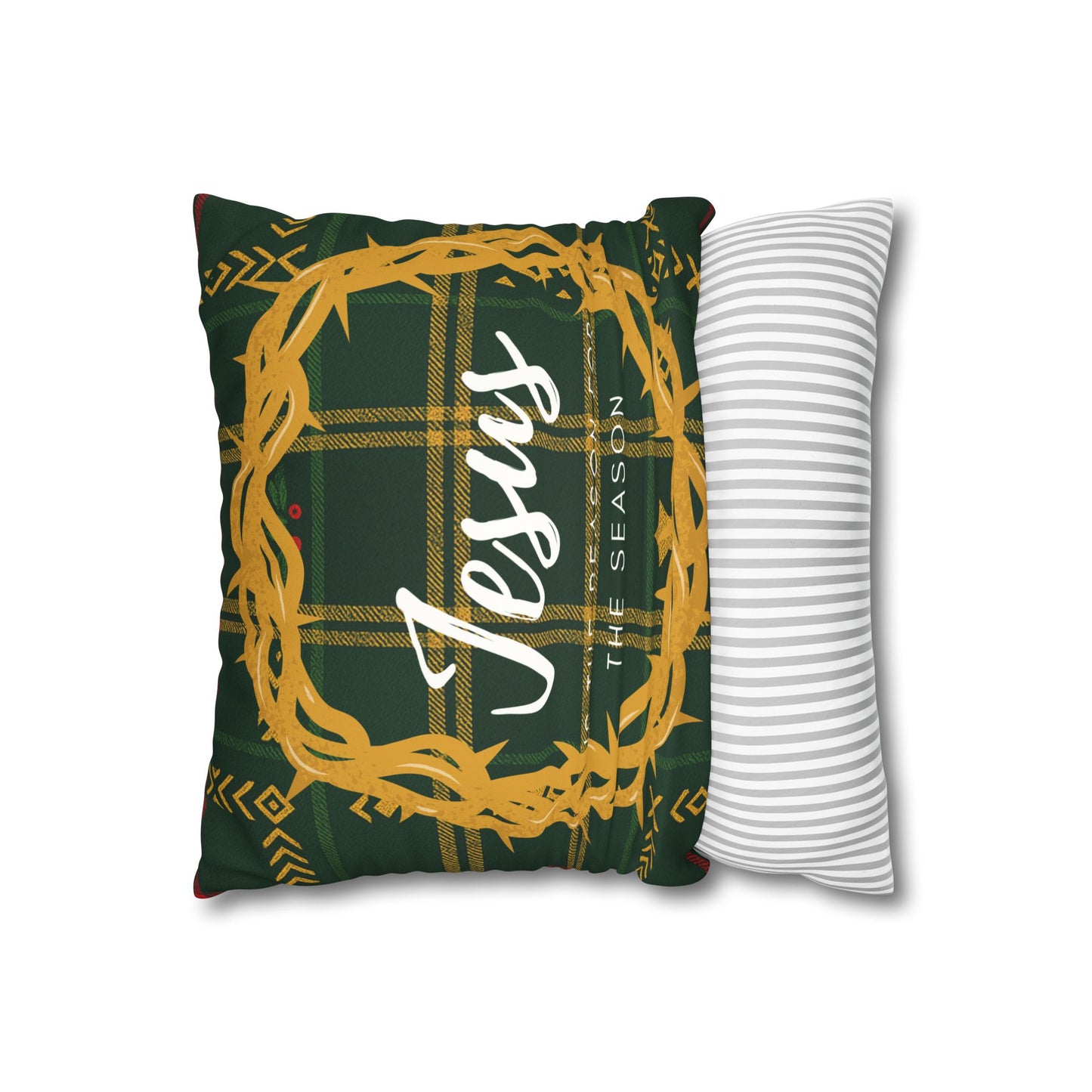 Jesus Is the Reason for the Season African Patterned Faux Suede Pillowcase