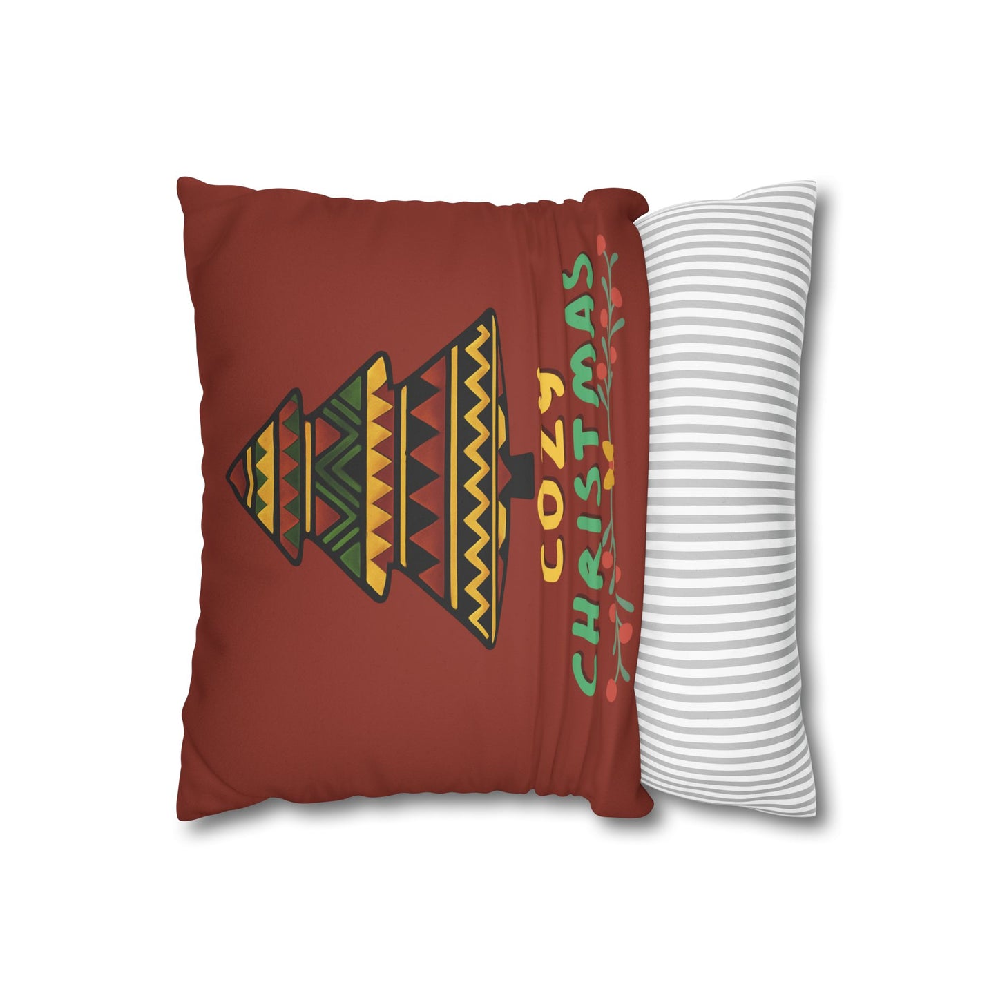 African Print Decorative Holiday Tree Throw Pillow Cover