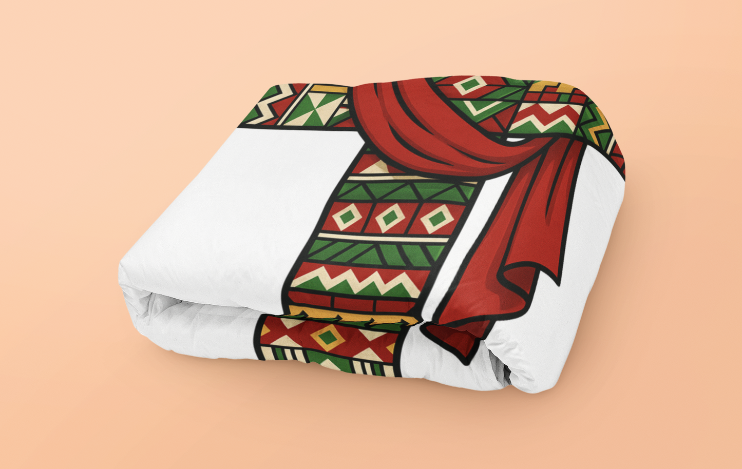 Velvet Blanket - African Patterned Cross, Christmas Design