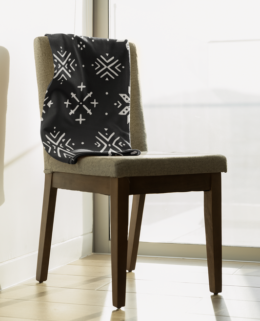 Throw Blanket with African-Patterned Snowflakes Design