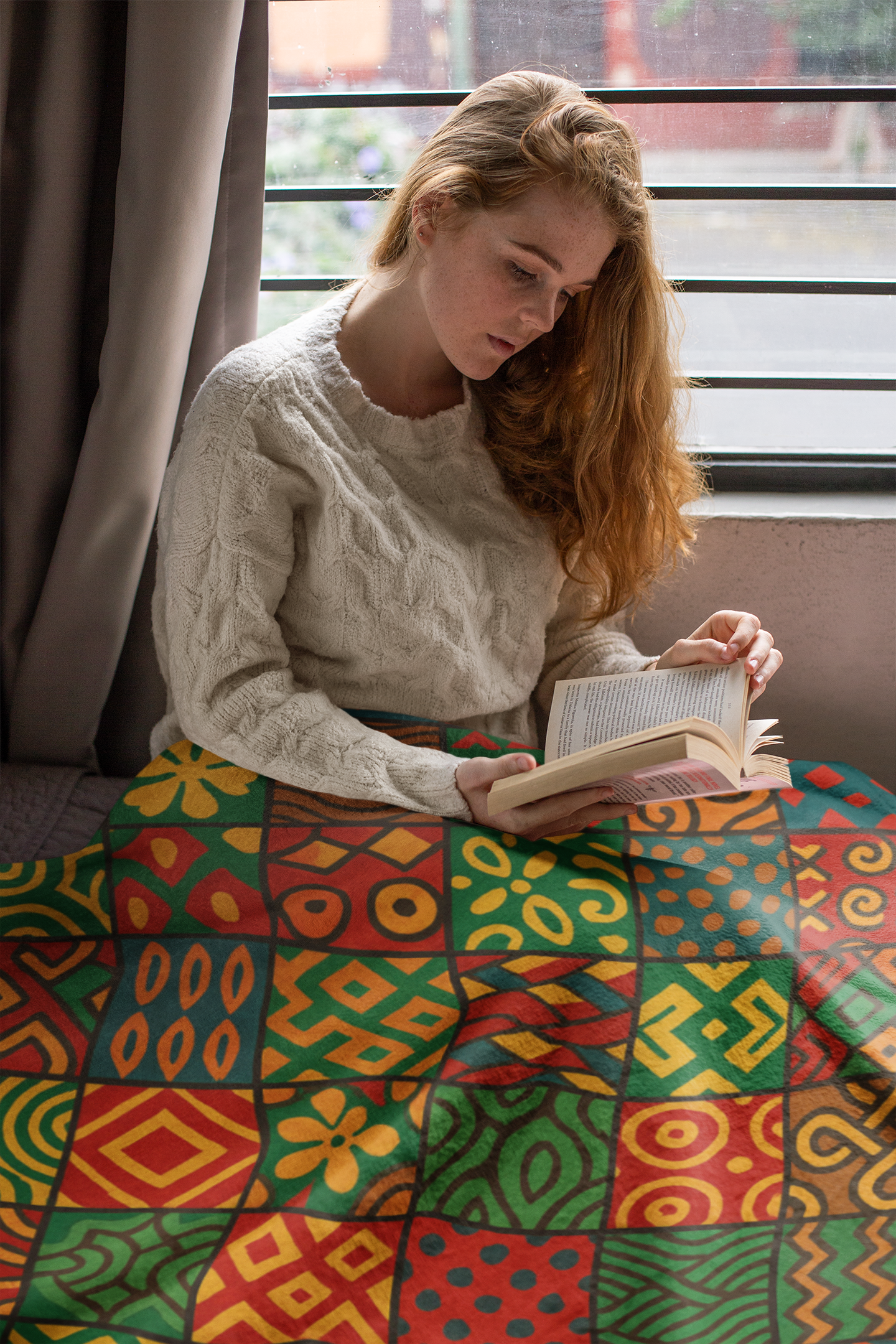 Velvet Blanket - African Patch Work Christmas Ethnic Design