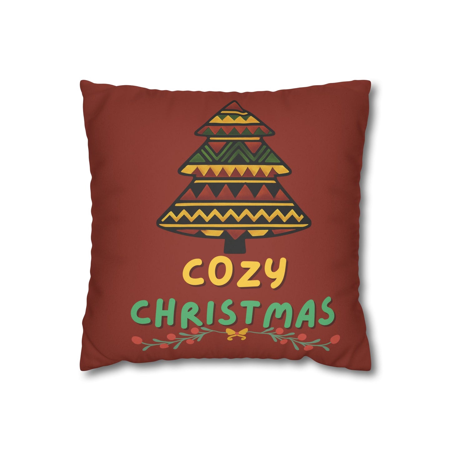 African Print Decorative Holiday Tree Throw Pillow Cover