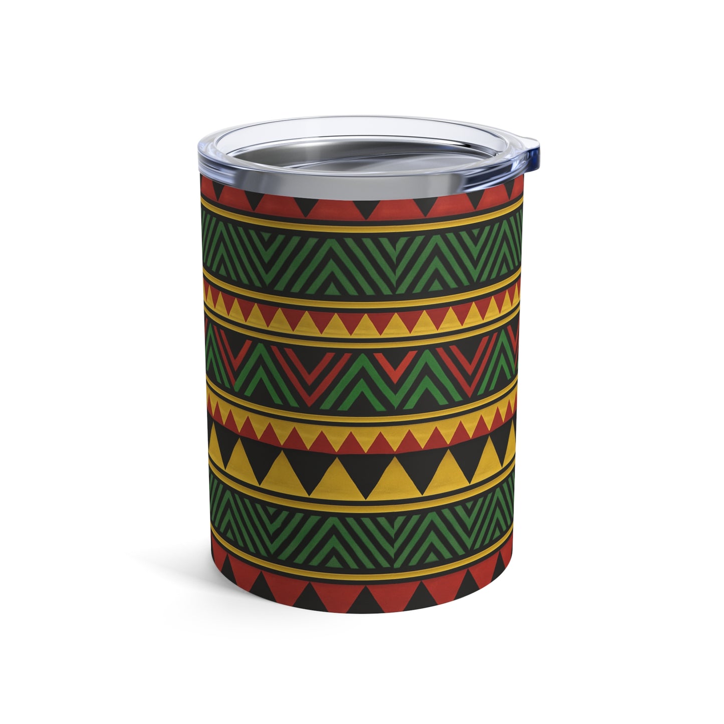 10oz Insulated Tumbler — AfricanTribal Pattern (Red Green Yellow)