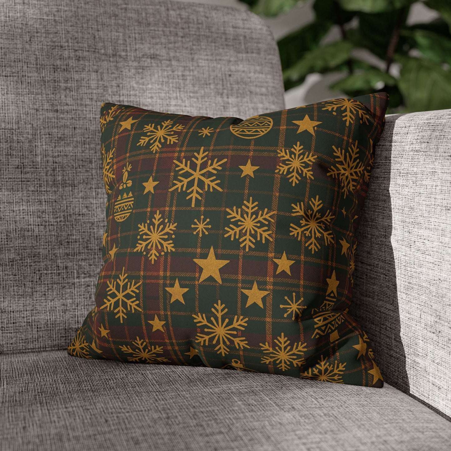 African-Inspired Geometric Ornament Faux Suede Square Pillowcase