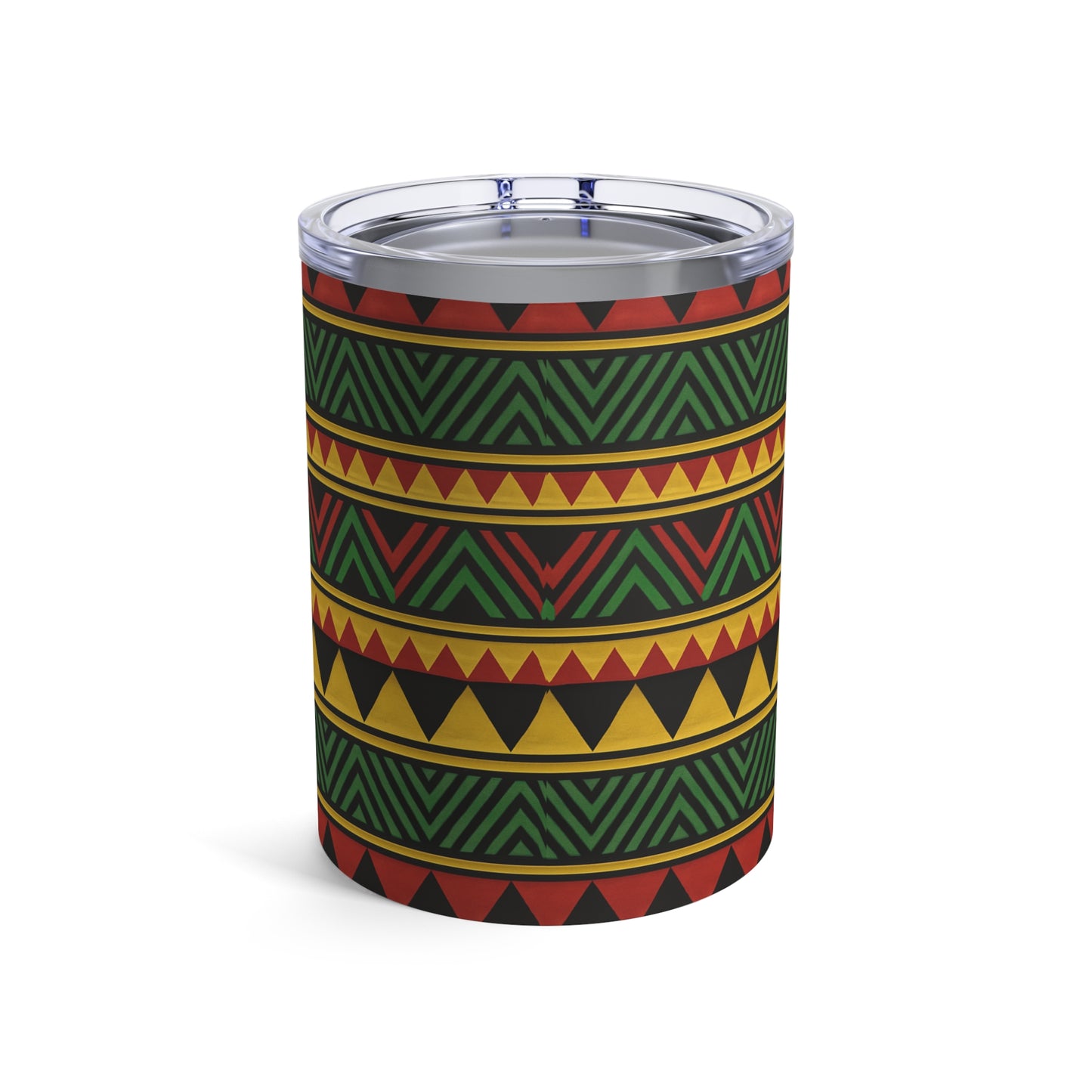 10oz Insulated Tumbler — AfricanTribal Pattern (Red Green Yellow)