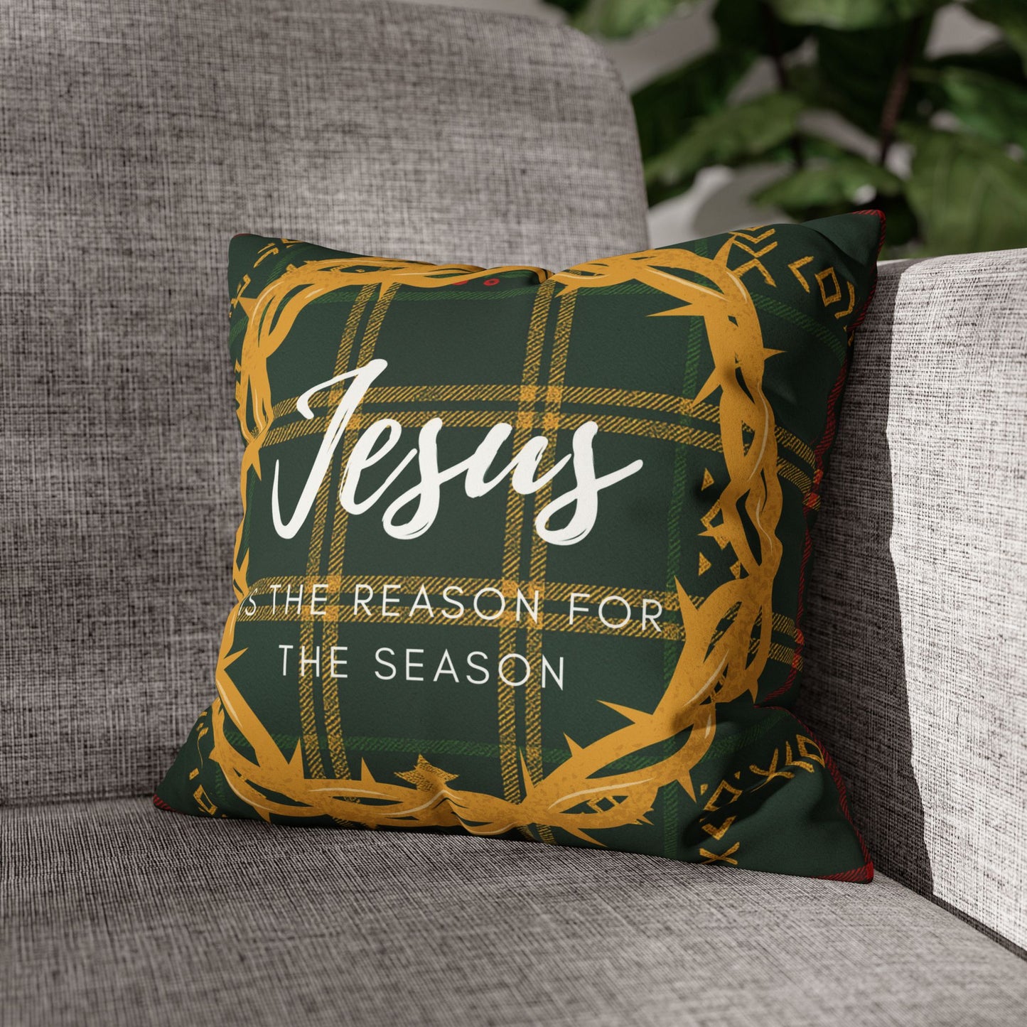 Jesus Is the Reason for the Season African Patterned Faux Suede Pillowcase