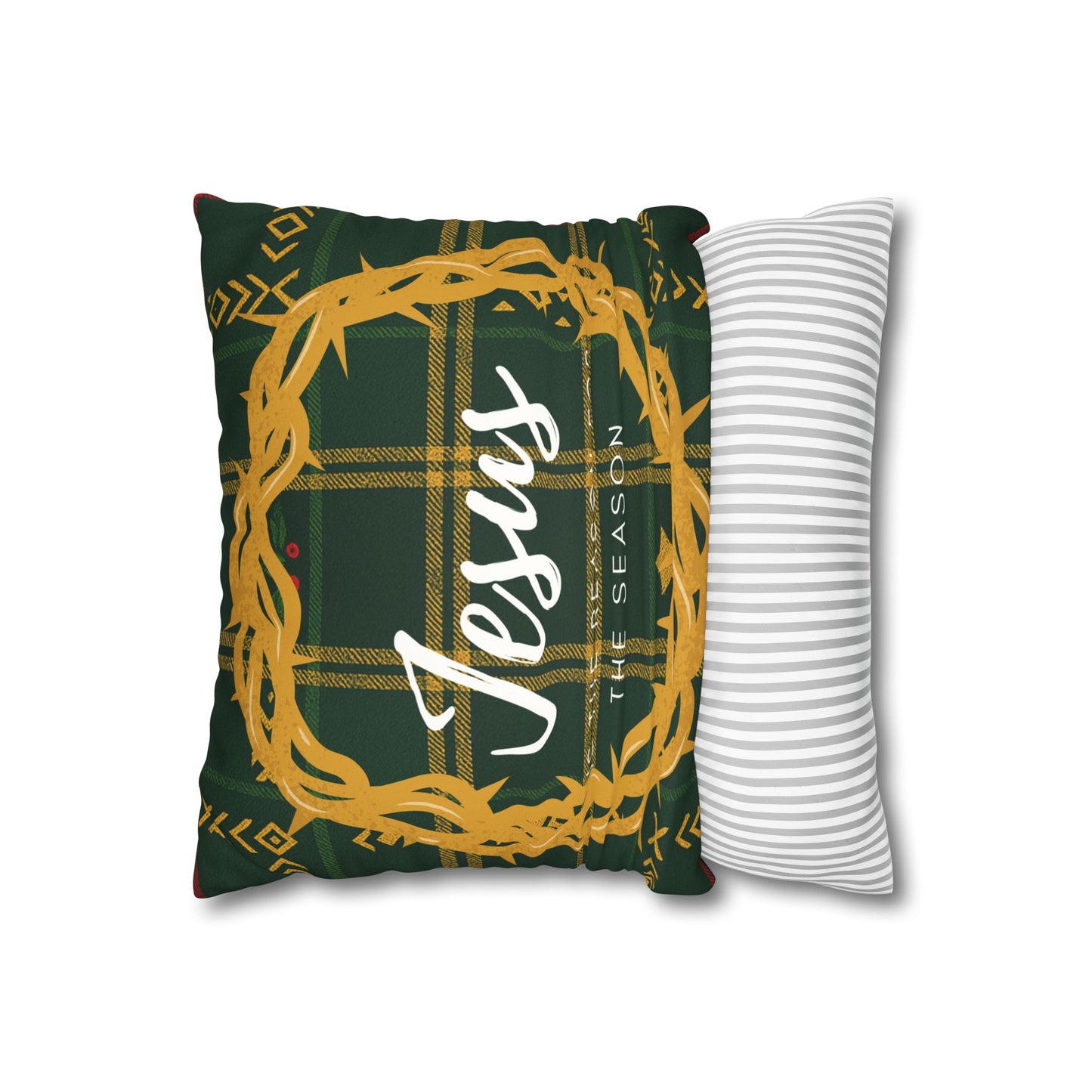 Jesus Is the Reason for the Season African Patterned Faux Suede Pillowcase