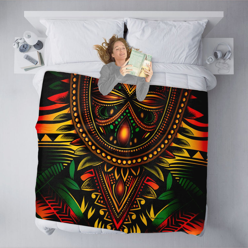 Vibrant African-Inspired Dashiki Blanket– AOP