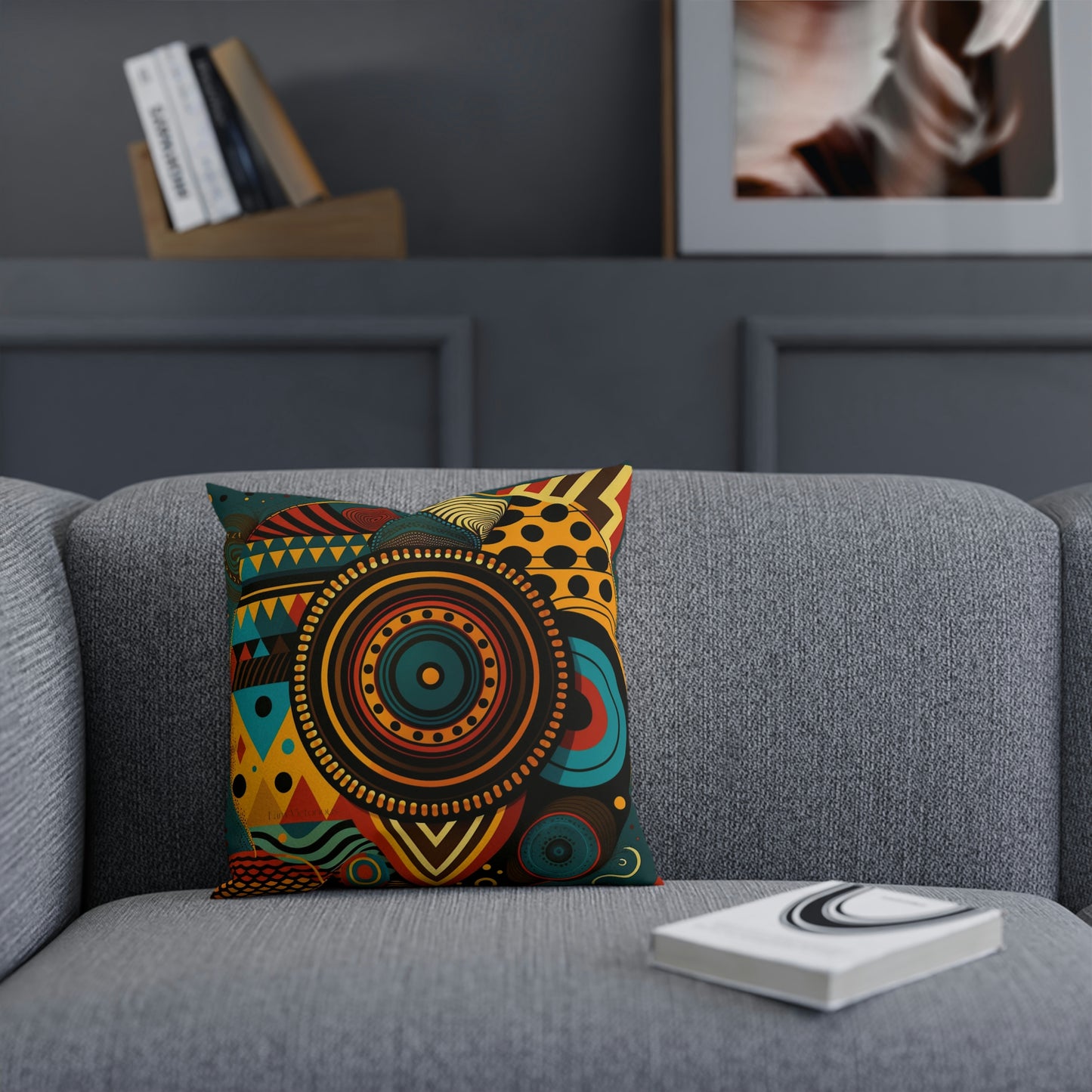 Victorious African Print Cushion: Celebrating Faith and Culture"