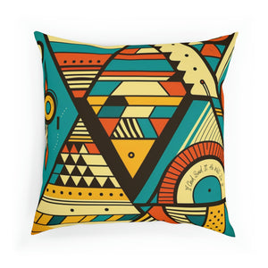 Faithful African Print Cushion: Trusting in the Promises of God