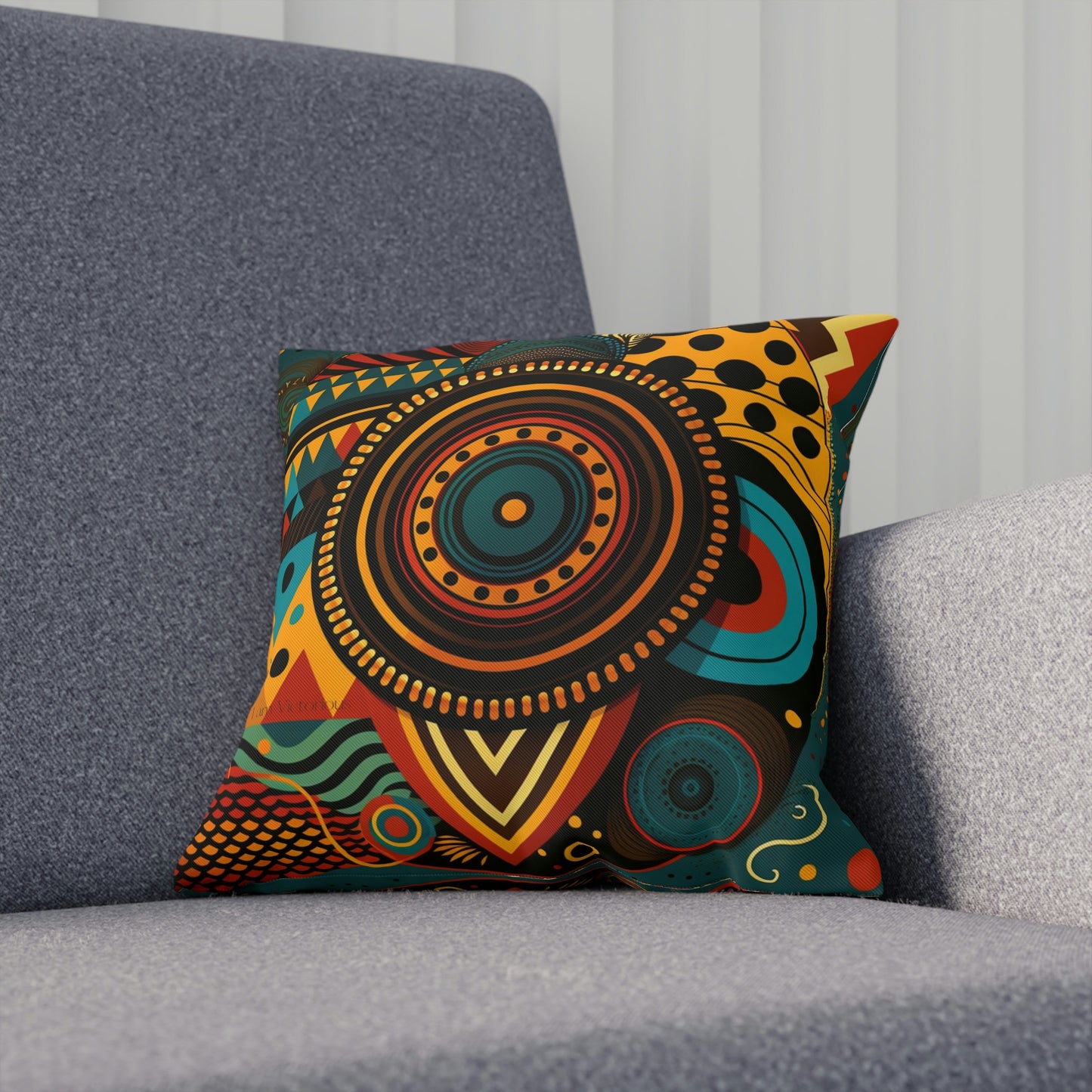 Victorious African Print Cushion: Celebrating Faith and Culture"