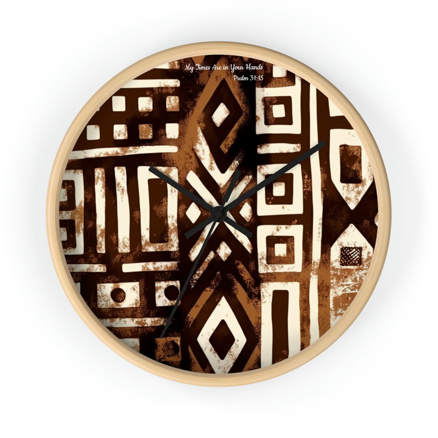 Psalm 31:15 African Print Wall Clock