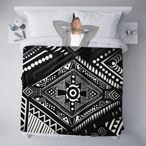 African-Inspired Black and White Patterned Blanket