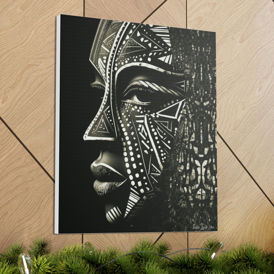 African Face Mask Canvas