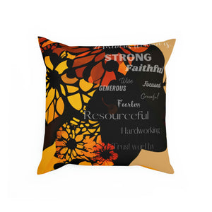 Virtuous Woman: Inspirational Cushion with Proverbs 31 Qualities