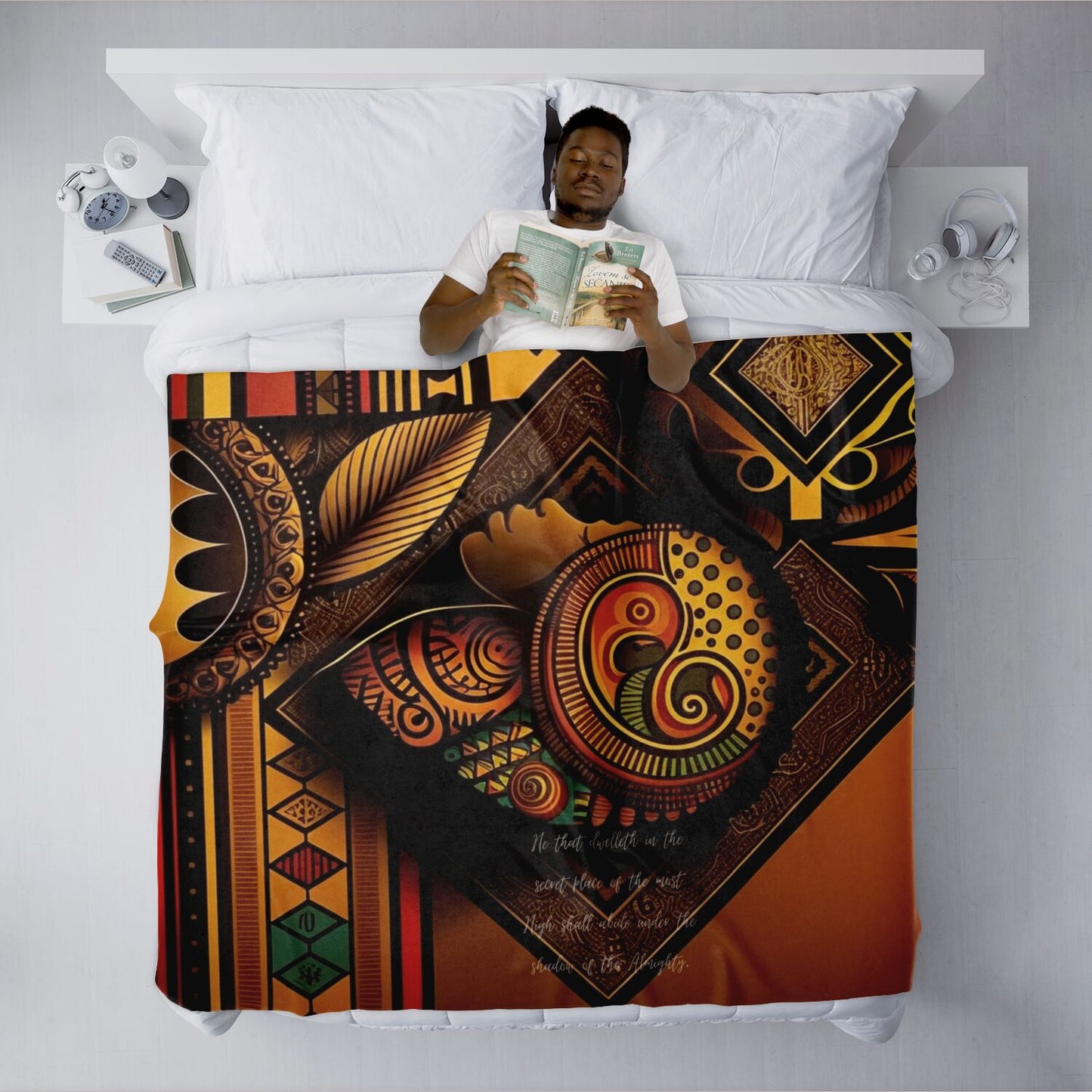 African Sleeping Beauty Inspired Psalm 91 Blanket– AOP