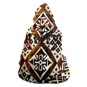 "Blessed: A Brown, Black and White African Patterned Blanket with 'I am Blessed' Logo" AOP