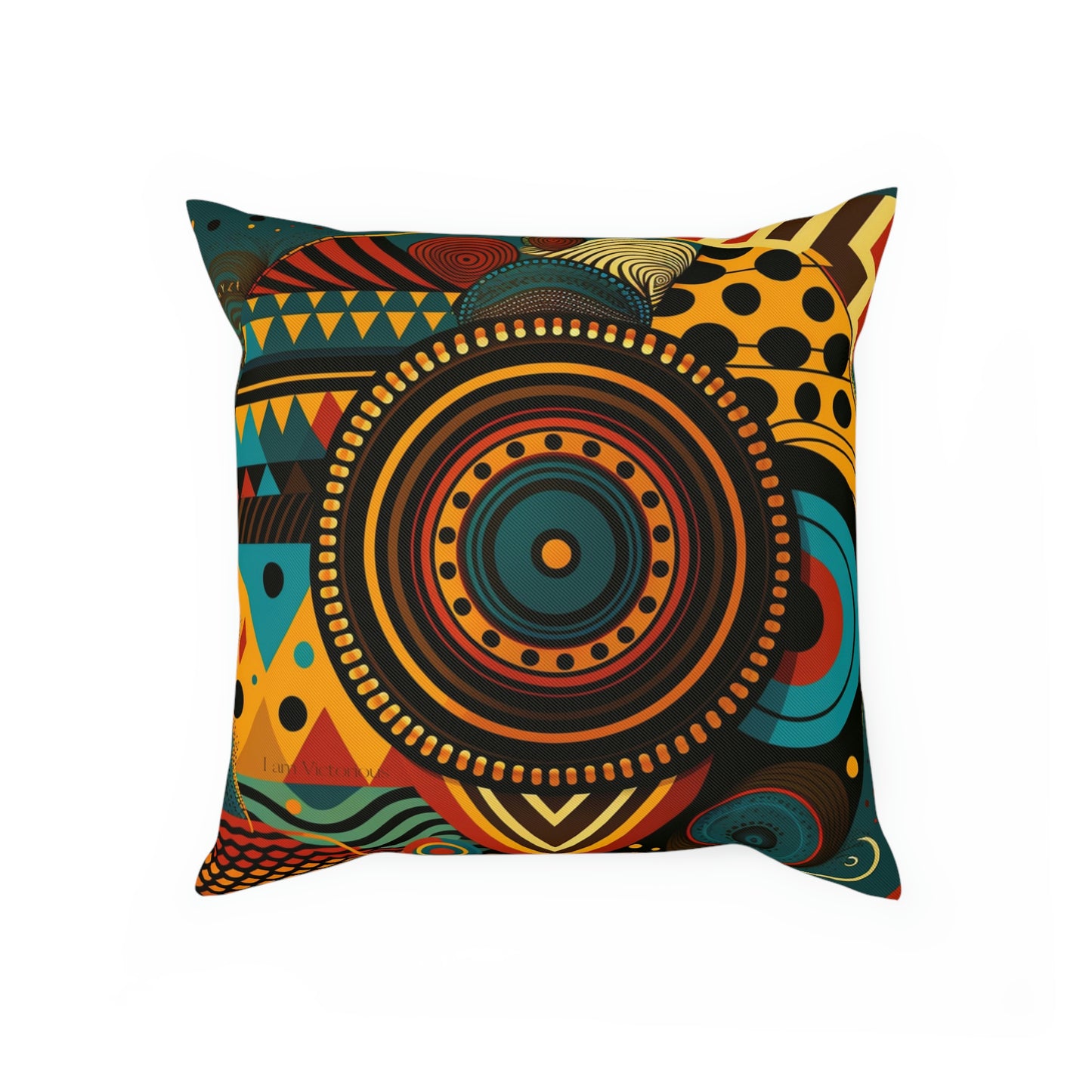 Victorious African Print Cushion: Celebrating Faith and Culture"