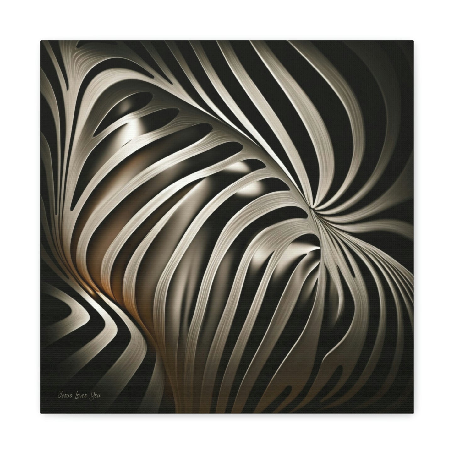 African Zebra Print Canvas: Jesus Loves You
