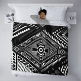 African-Inspired Black and White Patterned Blanket