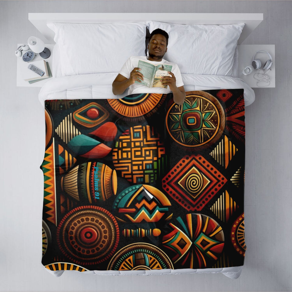 African Inspired Psalm 91 Blanket – AOP