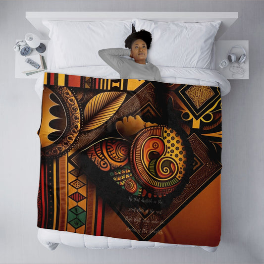 African Sleeping Beauty Inspired Psalm 91 Blanket– AOP