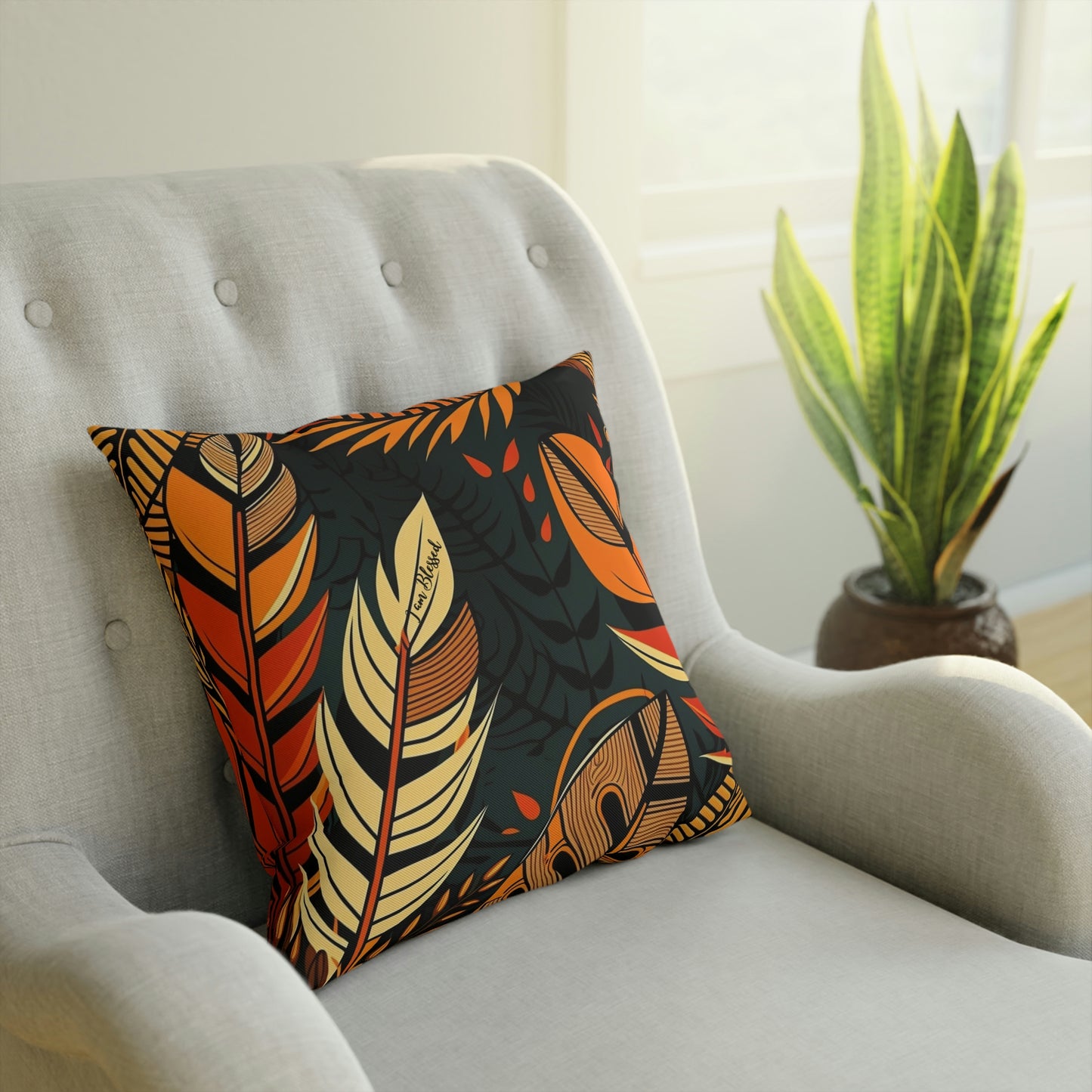 Blessed African Print Cushion: Celebrating Abundance and Gratitude