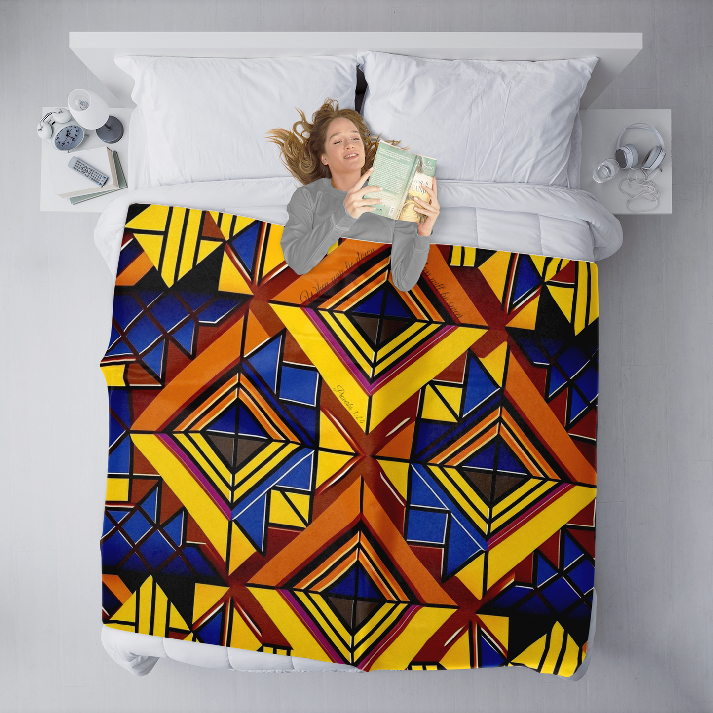 Vibrant African-Inspired Colorful Patterned Blanket– AOP