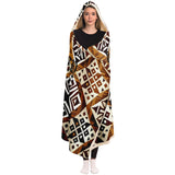 "Blessed: A Brown, Black and White African Patterned Blanket with 'I am Blessed' Logo" AOP