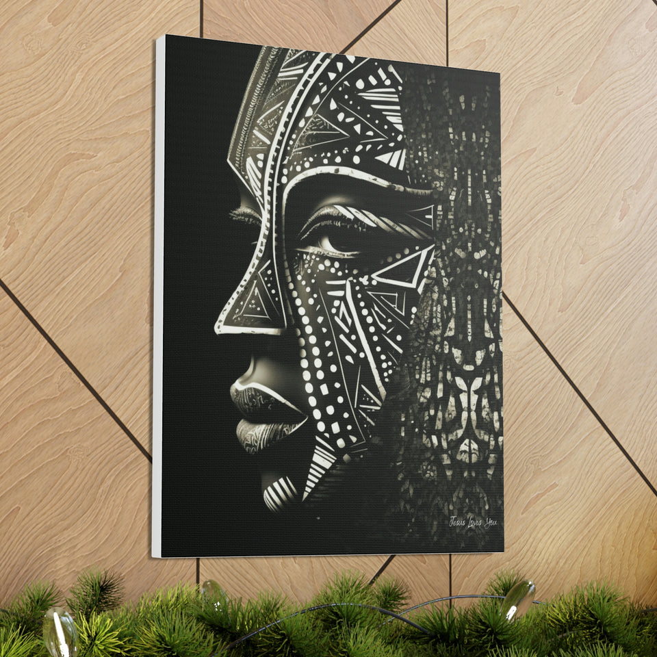 African Face Mask Canvas