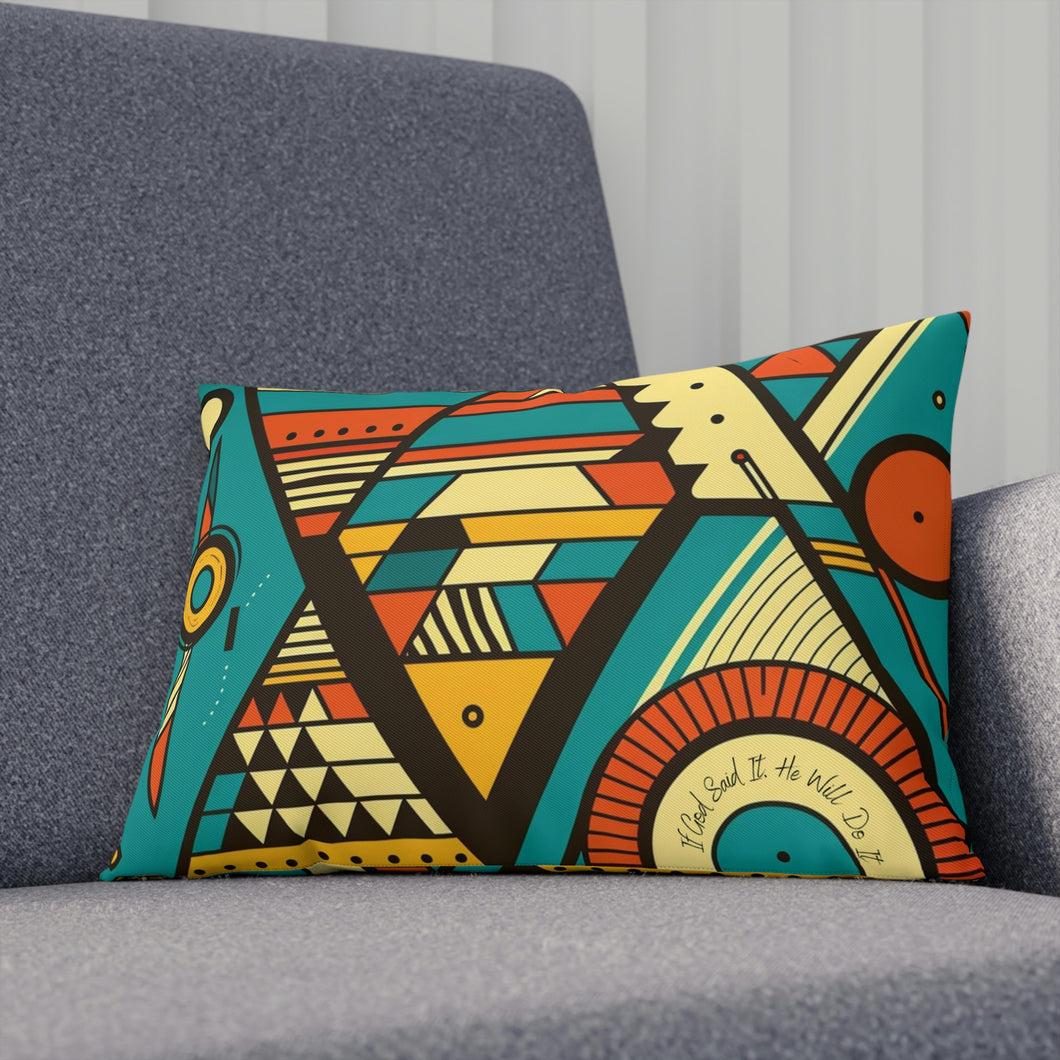 Faithful African Print Cushion: Trusting in the Promises of God