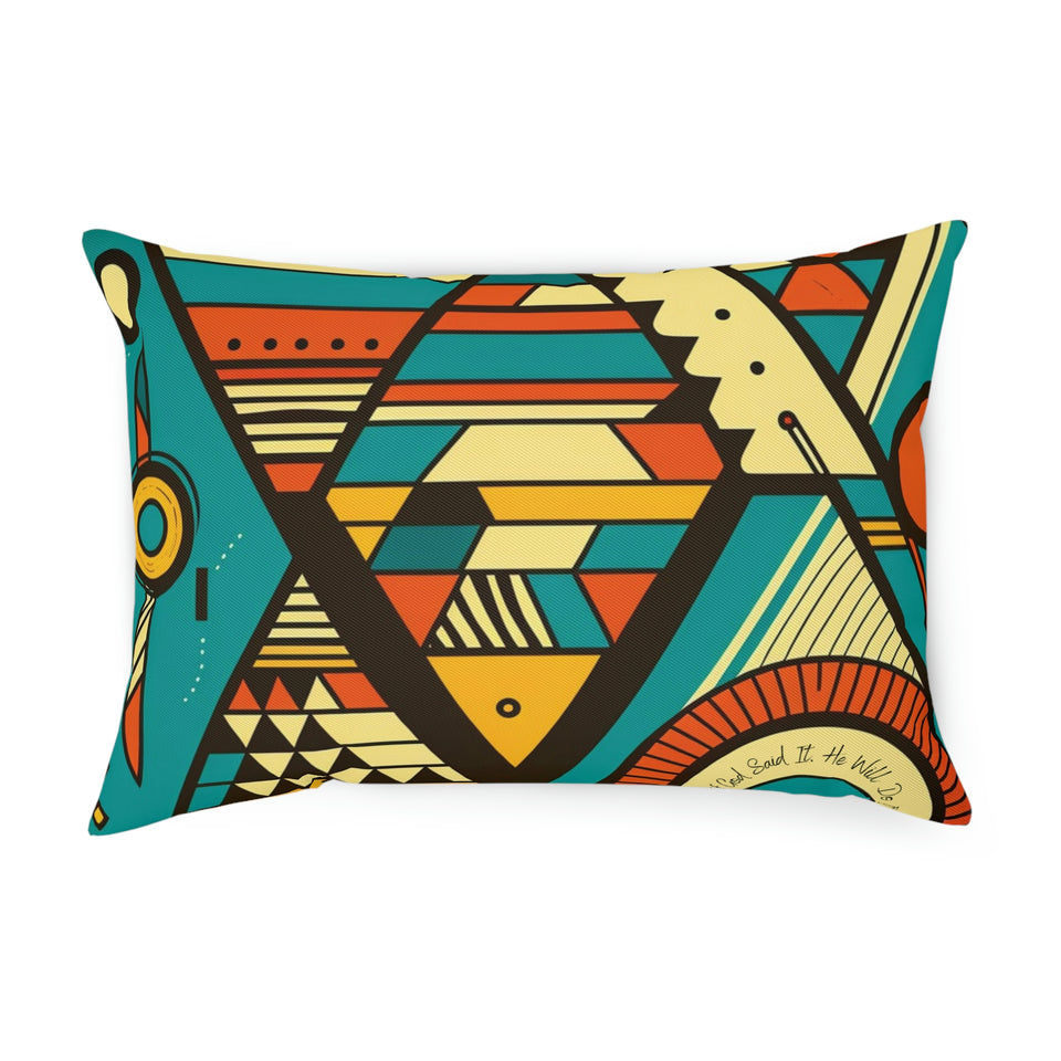 Faithful African Print Cushion: Trusting in the Promises of God