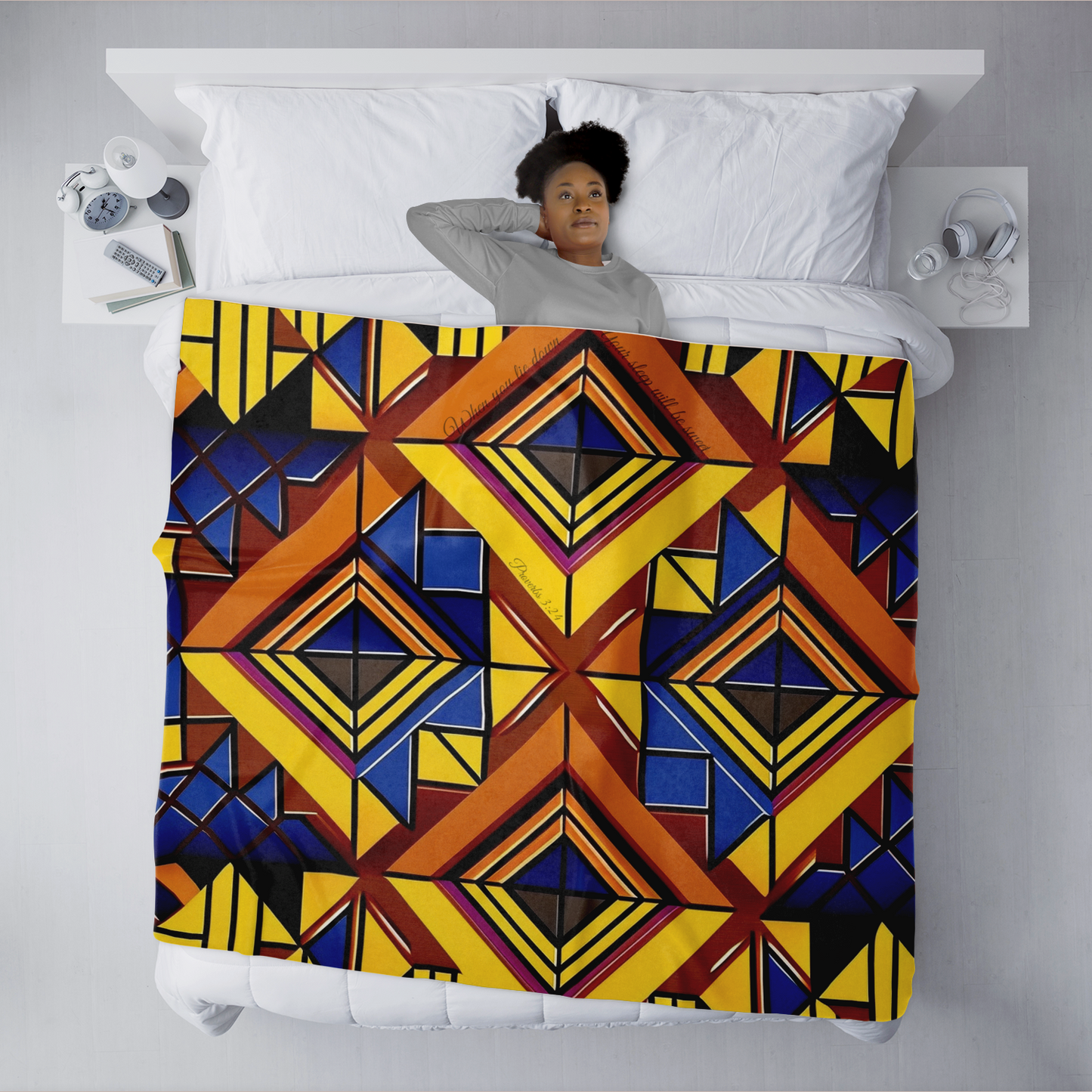 Vibrant African-Inspired Colorful Patterned Blanket– AOP