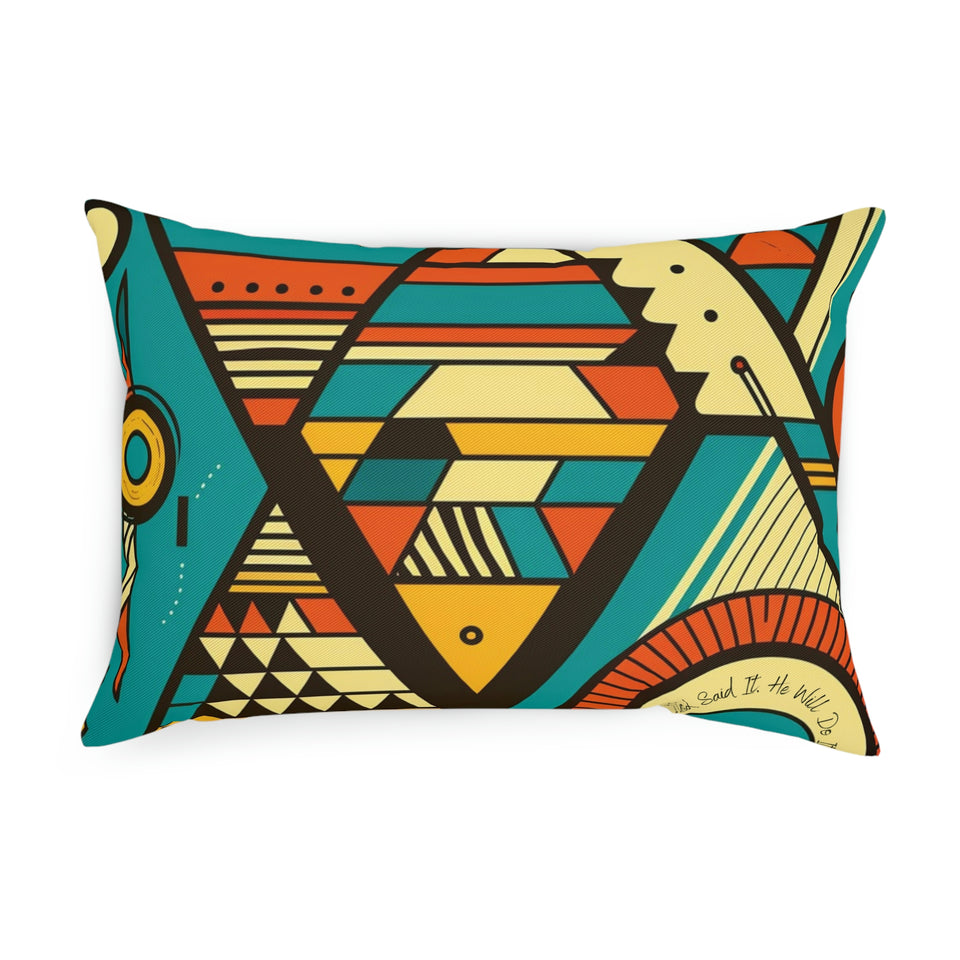 Faithful African Print Cushion: Trusting in the Promises of God