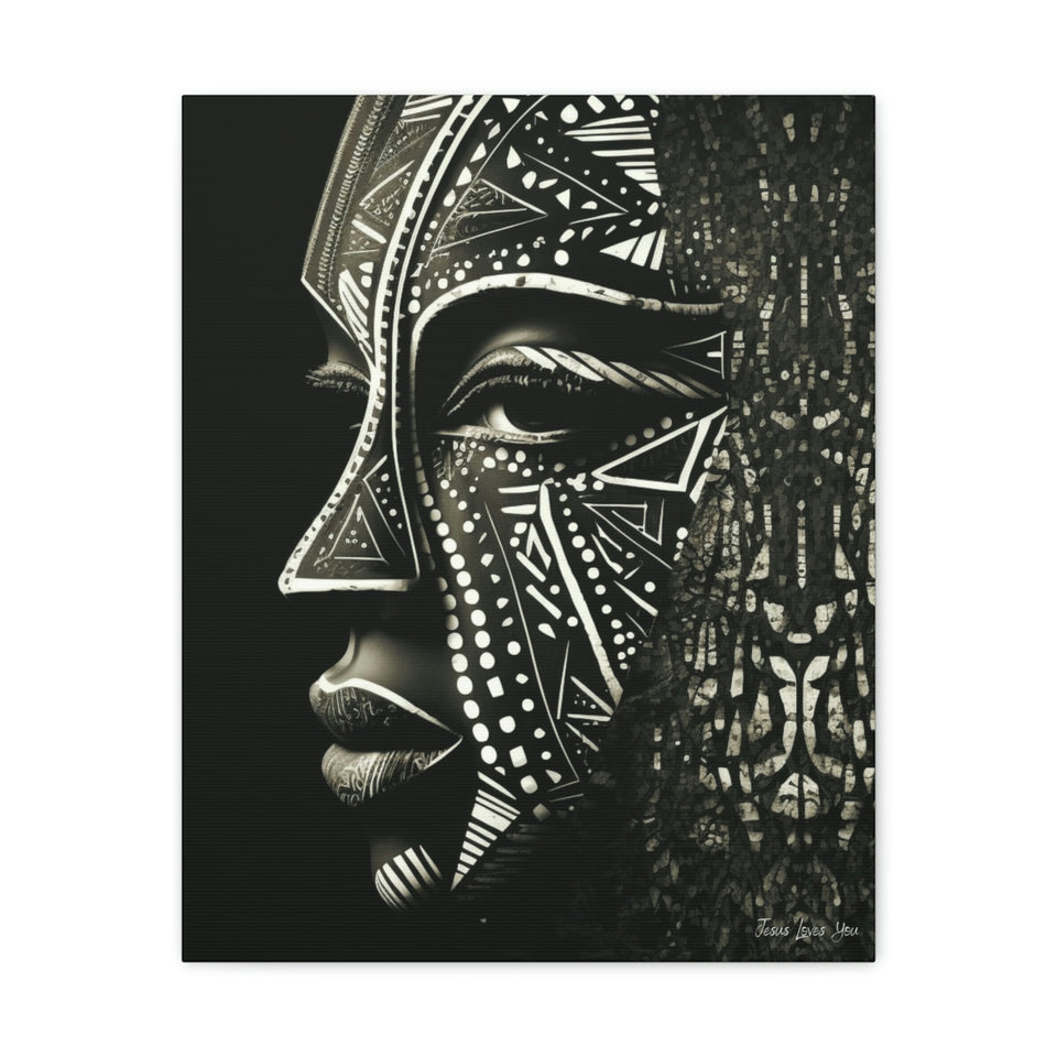 African Face Mask Canvas