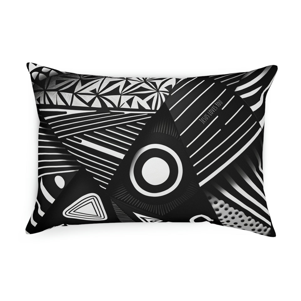 Jesus Loves You: African-Patterned Cushion with Uplifting Message.