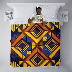 Vibrant African-Inspired Colorful Patterned Blanket– AOP