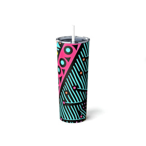 Neon Skinny Steel Tumbler with Straw, 20oz