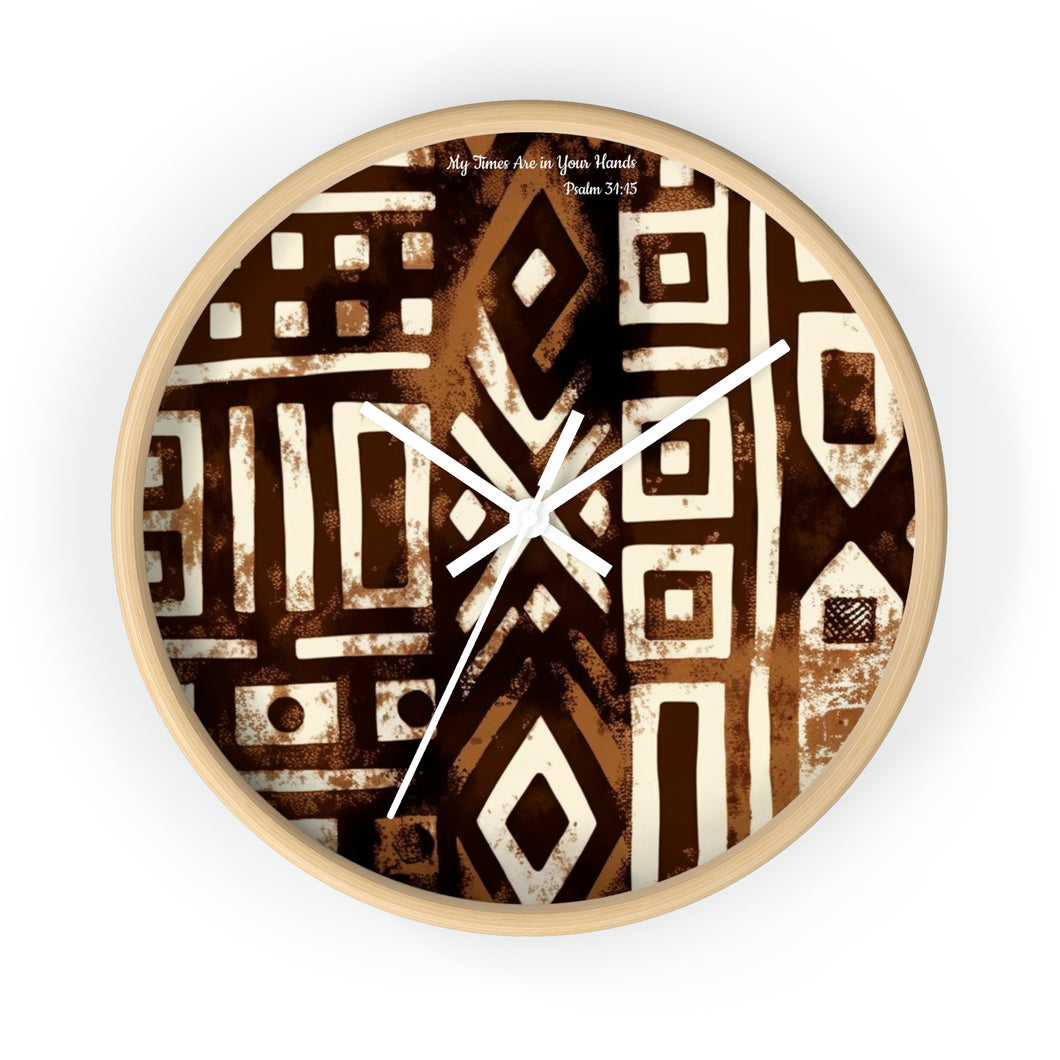 Psalm 31:15 African Print Wall Clock