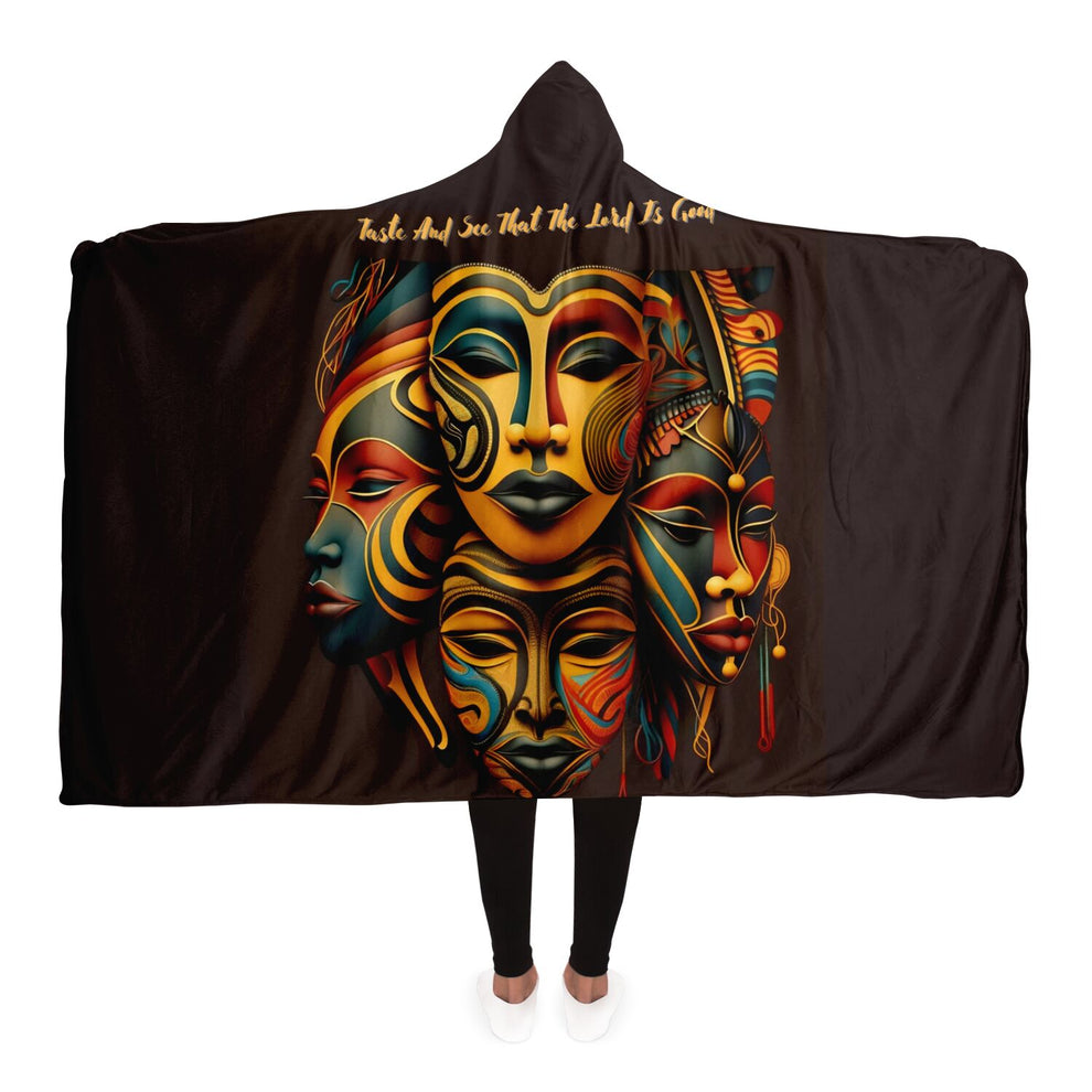 African Face Print Hooded Blanket