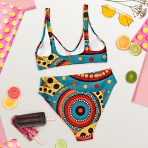 all over print recycled high waisted bikini white back 2 64792176d45db