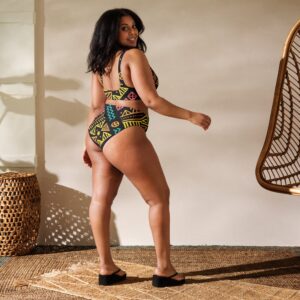 all over print recycled high waisted bikini white back 647923862445c